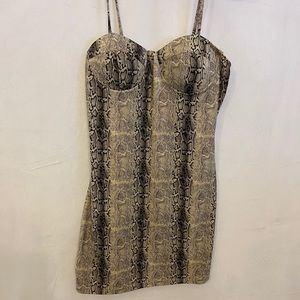 Suede like snake print dress